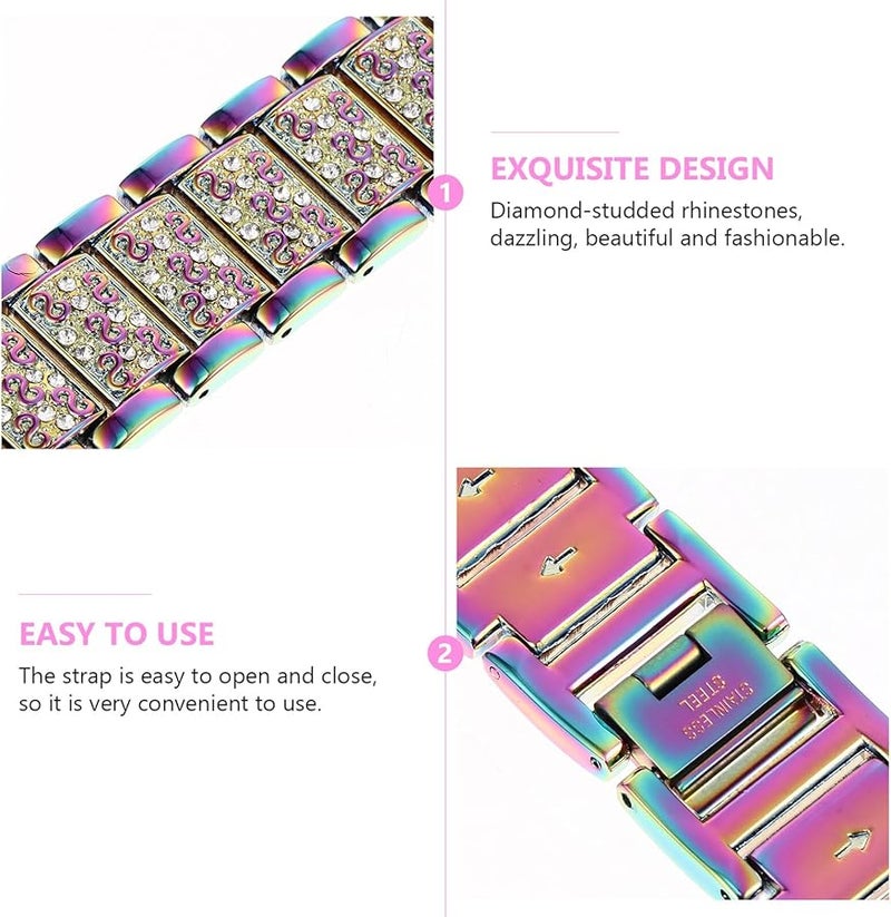 Stainless Steel Rhinestone Watch Band Compatible with Galaxy Watch Stylish Secure Fit - Image 3